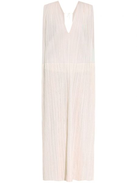Μεταξωτή φόρεμα με λαιμόκοψη v Jil Sander ροζ