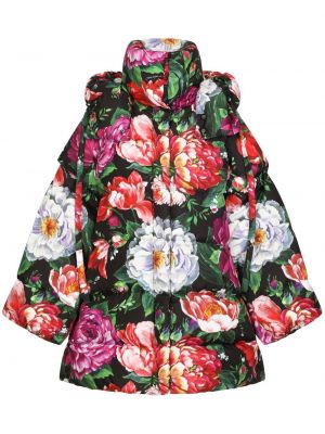 Trykt floral dunjakke Dolce & Gabbana svart