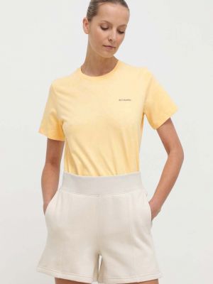 Памучна тениска Columbia жълто