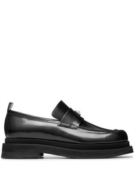 Pantofi loafer din piele cu motiv cu inimi Simone Rocha negru