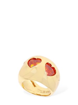Herzmuster ring mit kristallen Timeless Pearly gold
