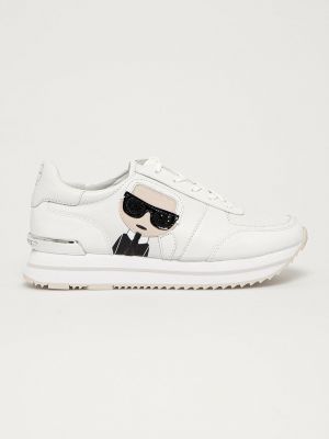 Sneakersy skórzane na platformie Karl Lagerfeld