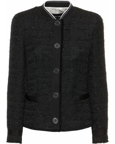 Bavlněná bunda se stojáčkem Giorgio Armani černá