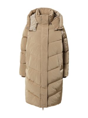 Пухено зимно палто Calvin Klein бежово