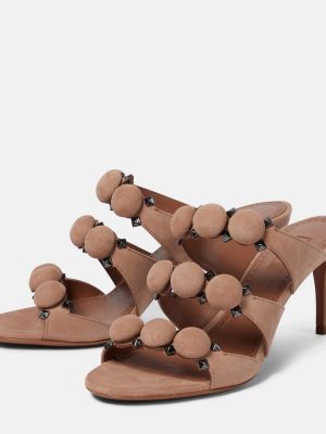 Sandale din piele de căprioară Alaã¯a maro