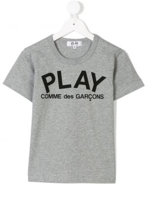 T-shirt med mönster för tjejer Comme Des Garcons Play Kids grå