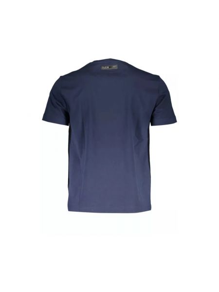 T-shirt aus baumwoll mit v-ausschnitt mit kurzen ärmeln Plein Sport blau