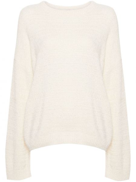 Пуловер с кръгло деколте Toteme бяло