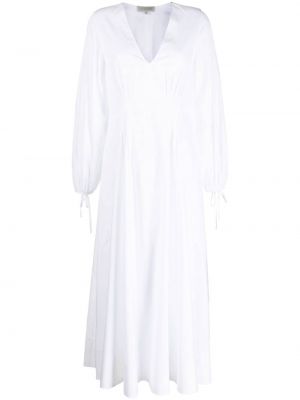 Dlouhé šaty s výstřihem do v Lee Mathews bílé