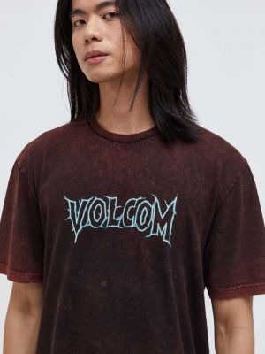 Тениска с дълъг ръкав с принт Volcom червено