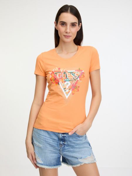 T-shirt mit tropischem muster Guess orange