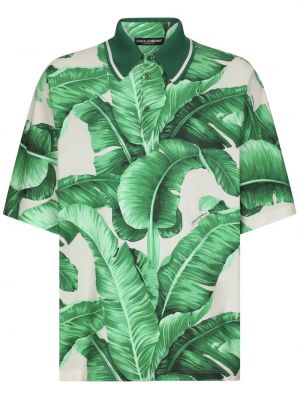 Oversize polo krekls ar apdruku Dolce & Gabbana zaļš