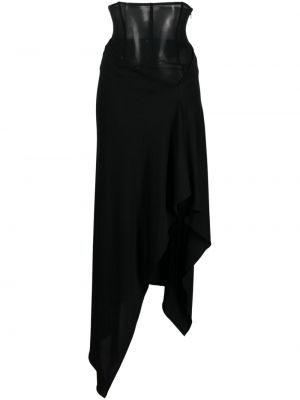 Asymetrická midi sukňa Alessandro Vigilante čierna
