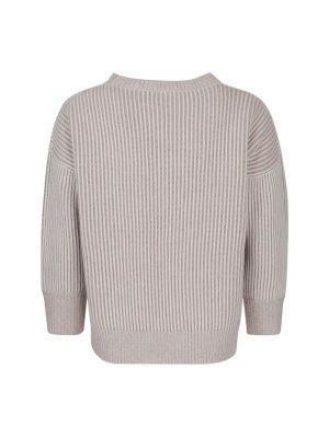 Sweter z okrągłym dekoltem Eleventy beżowy