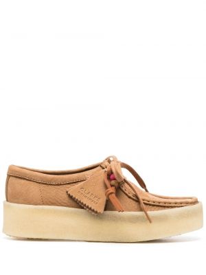 Skinn snøre loafers med blonder Clarks Originals brun