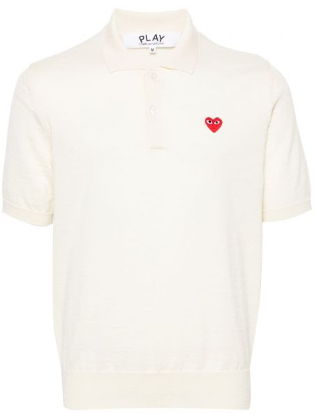 Poloshirt i uld Comme Des Garçons Play hvid