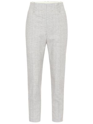Pantalones rectos de lana Marant Etoile gris
