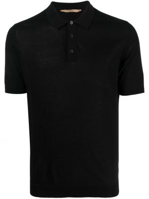 Kokvilnas polo krekls ar pogām Nuur melns