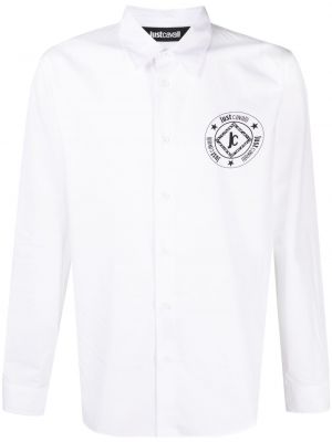 Bavlněná košile Just Cavalli bílá