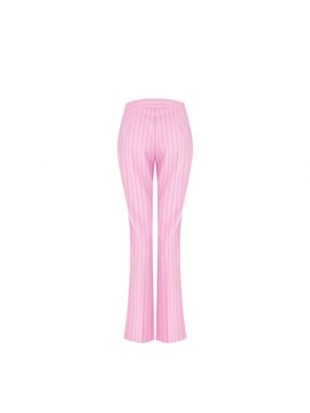 Pantalones a rayas de crepé Rinascimento rosa