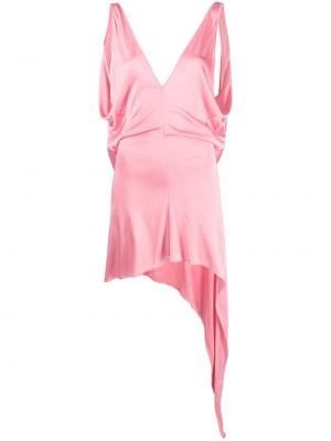 Сатенена мини рокля с v-образно деколте Bally розово