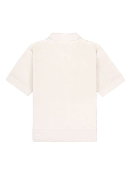 Medvilninis veliūrinis polo marškinėliai Sporty & Rich balta