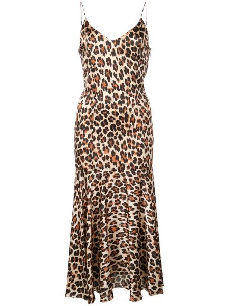 Платье леопардовое -комбинация Caroline Constas, коричневое