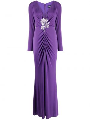 Gėlėtas vakarinė suknelė Marchesa Notte violetinė