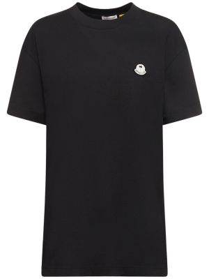Kokvilnas t-krekls Moncler Genius melns