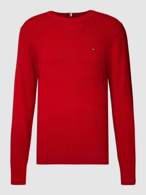 Dzianinowy sweter Tommy Hilfiger czerwony