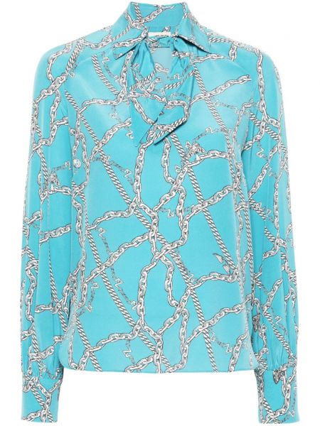 Копринена блуза с принт Zadig&voltaire синьо