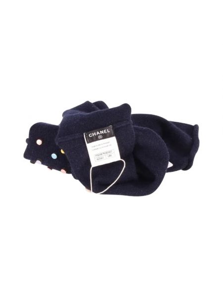 Bufanda de lana retro Chanel Vintage azul
