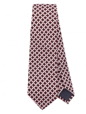 Копринена вратовръзка с принт Tagliatore розово