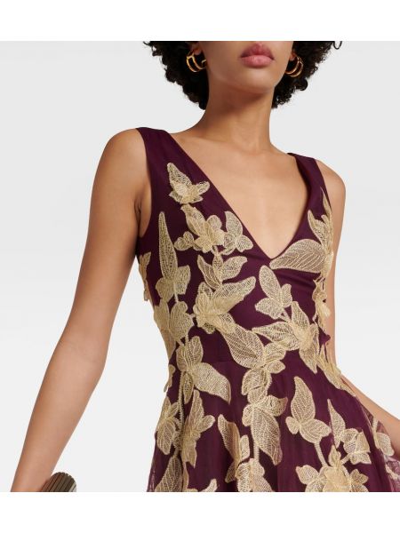 Φλοράλ μάξι φόρεμα από τούλι Costarellos