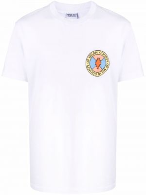 T-shirt z nadrukiem bawełniane z krótkim rękawem Marcelo Burlon County Of Milan - biały
