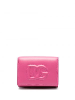 Portofel din piele Dolce & Gabbana roz