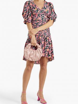 Платье мини в цветочек с принтом из крепа Diane Von Furstenberg розовое