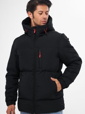 Αδιάβροχο παλτό χειμωνιάτικο με κουκούλα D1fference μαύρο