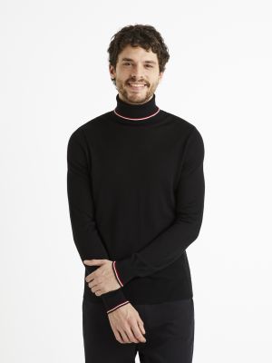 Džemperis ar augstu apkakli Celio melns