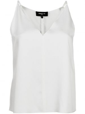 Блуза без ръкави с v-образно деколте Paule Ka бяло