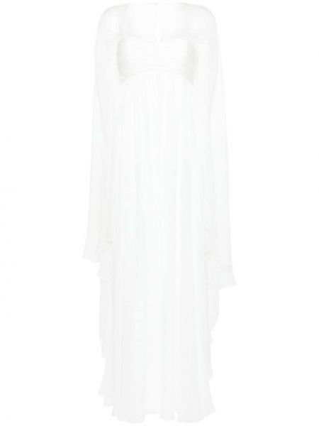 Šifonové večerní šaty Alberta Ferretti bílé