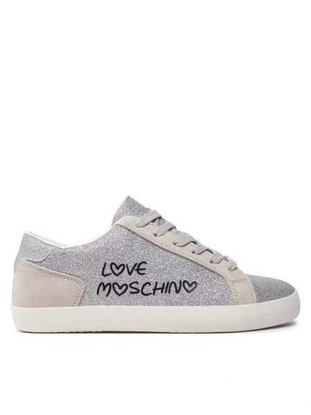 Ilgaauliai batai Love Moschino sidabrinė