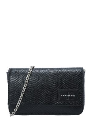 Чанта със змийски принт Calvin Klein Jeans черно