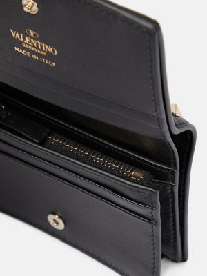 Kožená peněženka Valentino Garavani černá