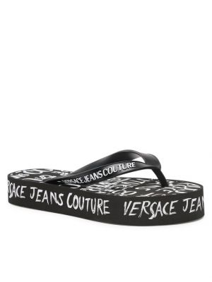 Šlepetės per pirštą Versace Jeans Couture juoda