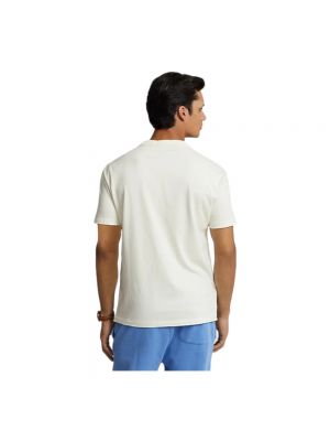 Camisa de tela jersey de cuello redondo Ralph Lauren blanco