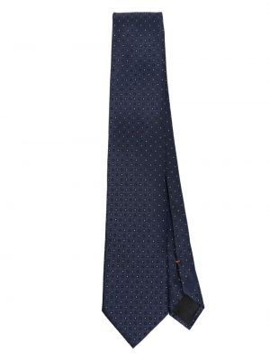 Jacquard virágos selyem nyakkendő Zegna kék