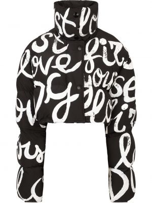 Abrigo corto con estampado Dolce & Gabbana negro