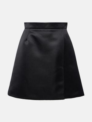 Mini falda de raso Nina Ricci negro