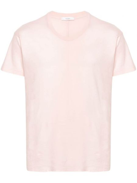 Βαμβακερή μπλούζα The Row ροζ